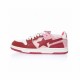 A Bathing Ape Sta Sk8 Low Red White Women Men Bape Shoes