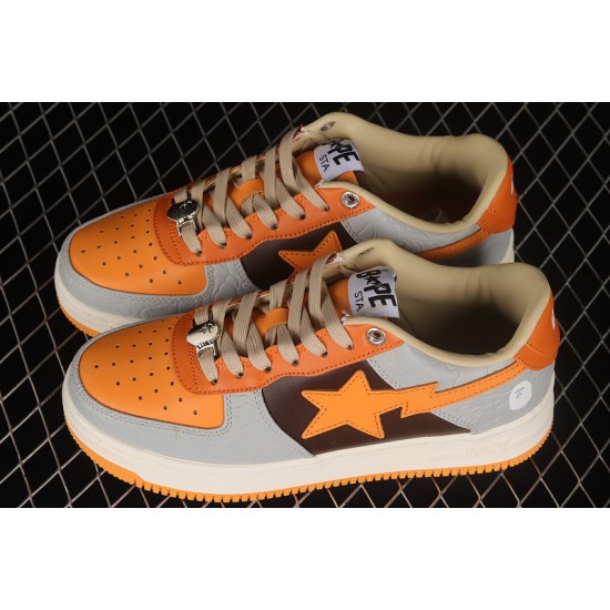 A Bathing Ape LOW BROWNLIGHT GREYWHITE-ORANGE 1H70-191-002 Bape Shoes