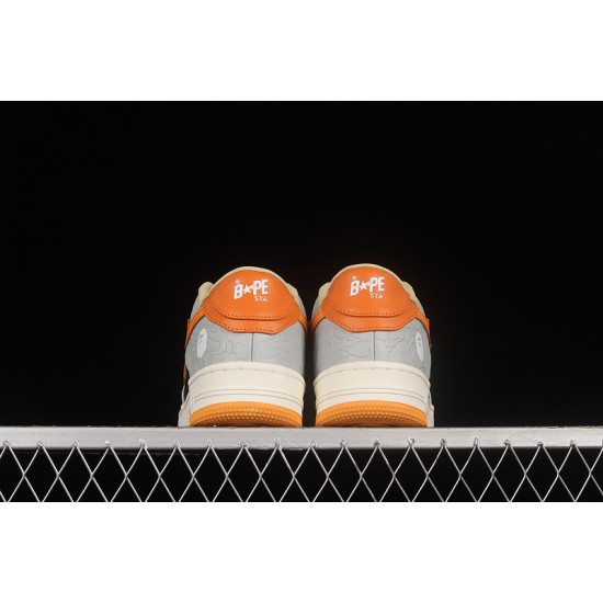 A Bathing Ape LOW BROWNLIGHT GREYWHITE-ORANGE 1H70-191-002 Bape Shoes