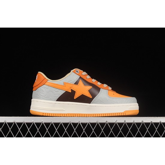 A Bathing Ape LOW BROWNLIGHT GREYWHITE-ORANGE 1H70-191-002 Bape Shoes