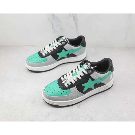 A Bathing Ape LOW SHOES BLACKCYAN-BLUEGREY 1H70-291-002 Bape Shoes