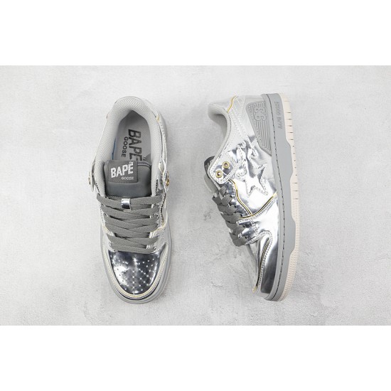 A Bathing Ape LOW SHOES SILVER Bape Shoes