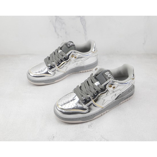 A Bathing Ape LOW SHOES SILVER Bape Shoes