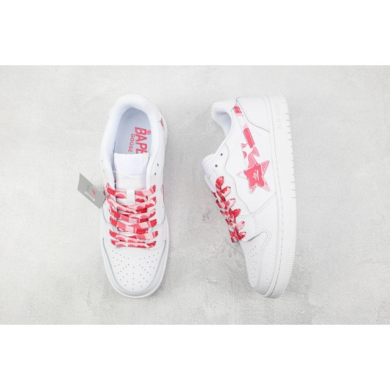 A Bathing Ape LOW SHOES White Red Bape Shoes