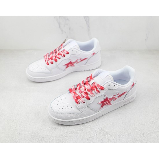 A Bathing Ape LOW SHOES White Red Bape Shoes