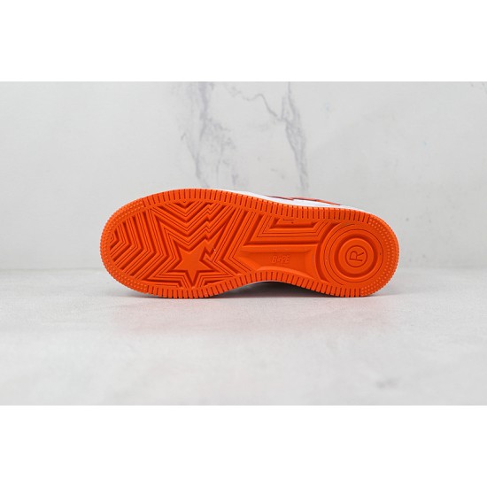 A Bathing Ape WHITE ORANGE 1H70-191-001 Bape Shoes