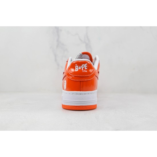 A Bathing Ape WHITE ORANGE 1H70-191-001 Bape Shoes