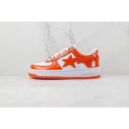 A Bathing Ape WHITE ORANGE 1H70-191-001 Bape Shoes