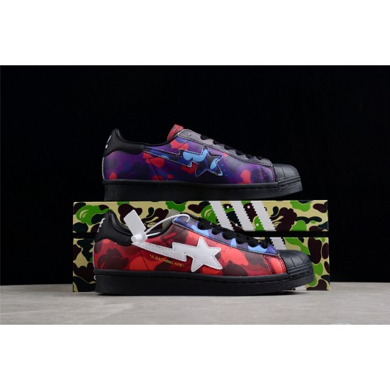 A Bathing Ape X SUPERSTAR SHOES MIXED CAMO CORE BLACK GZ8982 Bape Shoes