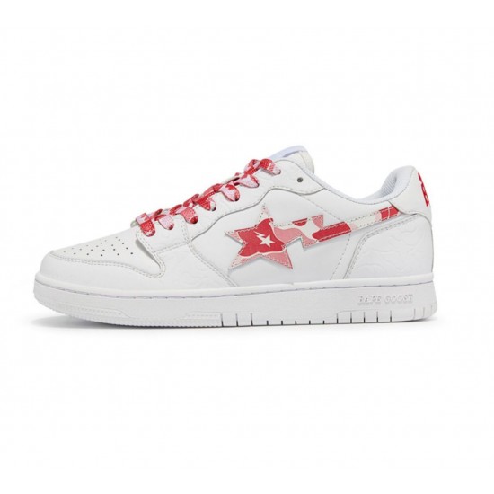 A Bathing Ape LOW SHOES White Red Bape Shoes