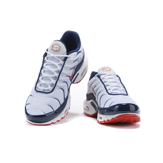 Air Max Plus Tn QS White Blue and Red Mens Sneakers