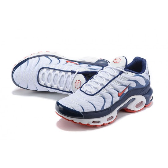 Air Max Plus Tn QS White Blue and Red Mens Sneakers