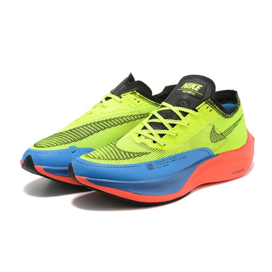 W/M Nike ZoomX VaporFly NEXT Yellow Blue sneakers