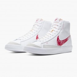 Nike WMNS Blazer Mid 77 Sketch White Red CW7580 100 Sports Shoes