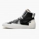 Nike WMNS Blazer Mid sacai Black Grey BV0072 002 Sports Shoes