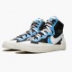 Nike WMNS Blazer Mid sacai White Black Legend Blue BV0072 001 Sports Shoes