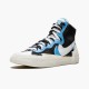 Nike WMNS Blazer Mid sacai White Black Legend Blue BV0072 001 Sports Shoes