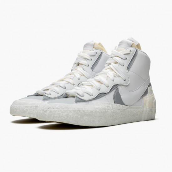 Nike WMNS Blazer Mid sacai White Grey BV0072 100 Sports Shoes