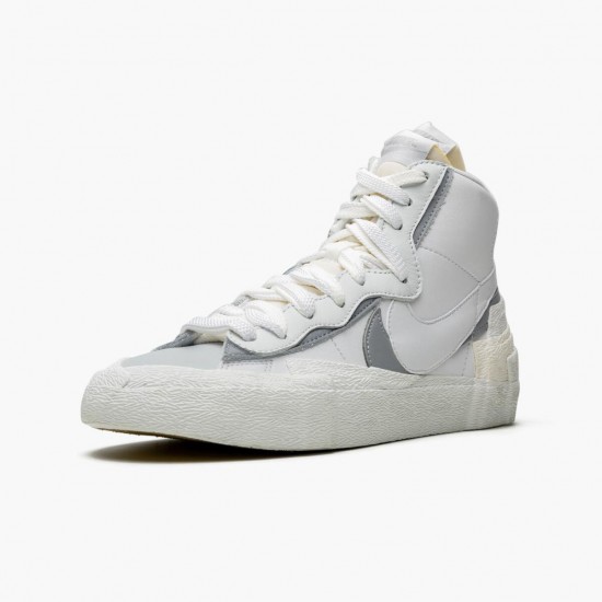 Nike WMNS Blazer Mid sacai White Grey BV0072 100 Sports Shoes