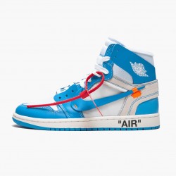 Nike Mens Air Jordan 1 Retro High Off White University Blue AQ0818 148 Sports Shoes