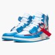 Nike Mens Air Jordan 1 Retro High Off White University Blue AQ0818 148 Sports Shoes