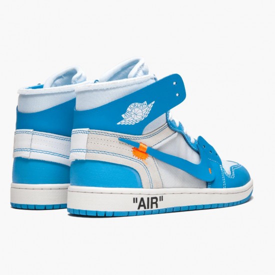 Nike Mens Air Jordan 1 Retro High Off White University Blue AQ0818 148 Sports Shoes