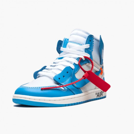 Nike Mens Air Jordan 1 Retro High Off White University Blue AQ0818 148 Sports Shoes