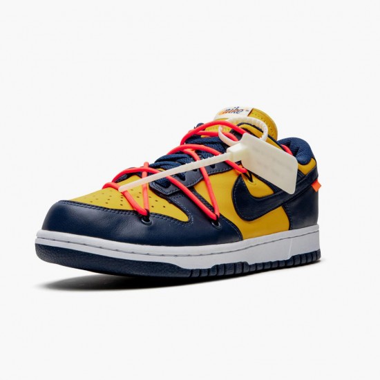 Nike WMNS Dunk Low Off White University Gold Midnight Navy CT0856 700 Sports Shoes