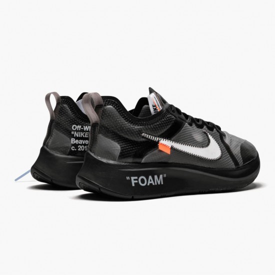 Nike WMNS Zoom Fly Off White Black Silver AJ4588 001 Sports Shoes