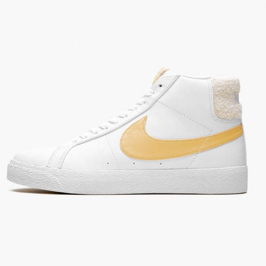 Nike WMNS SB Zoom Blazer Mid White Celestial Gold CJ6983 102 Sports Shoes