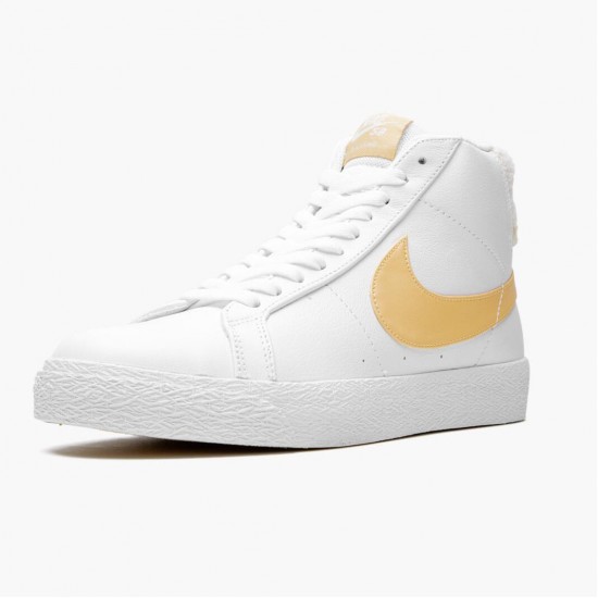 Nike WMNS SB Zoom Blazer Mid White Celestial Gold CJ6983 102 Sports Shoes