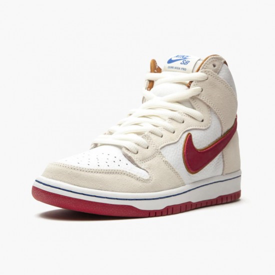 Nike WMNS SB Dunk High Sail Bright Crimson CV9499 100 Sports Shoes