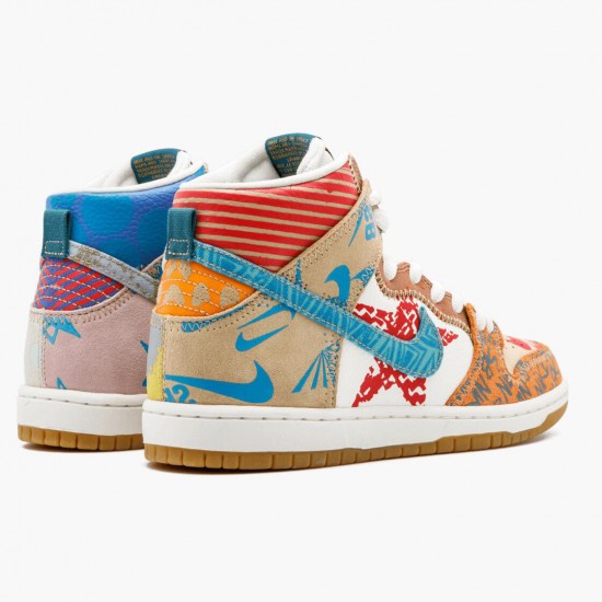 Nike WMNS SB Dunk High Thomas Campbell What the Dunk 918321 381 Sports Shoes