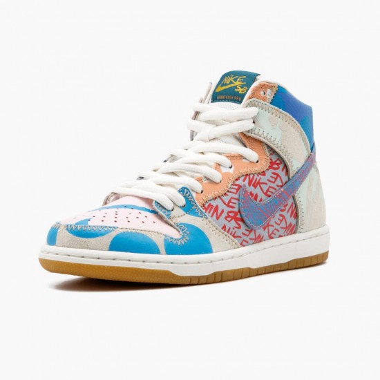 Nike WMNS SB Dunk High Thomas Campbell What the Dunk 918321 381 Sports Shoes