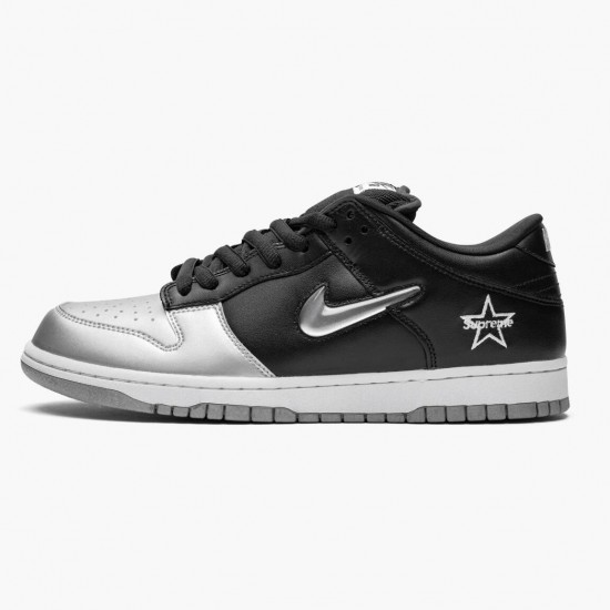 Nike WMNS SB Dunk Low Supreme Jewel Swoosh Silver CK3480 001 Sports Shoes