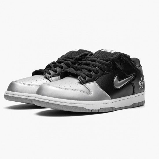 Nike WMNS SB Dunk Low Supreme Jewel Swoosh Silver CK3480 001 Sports Shoes