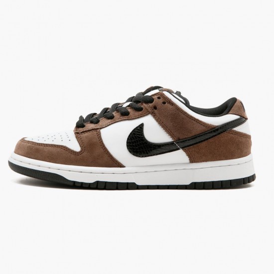 Nike Mens SB Dunk Low White Black Trail End Brown 304292 102 Sports Shoes