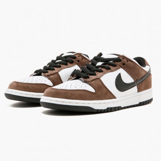 Nike Mens SB Dunk Low White Black Trail End Brown 304292 102 Sports Shoes