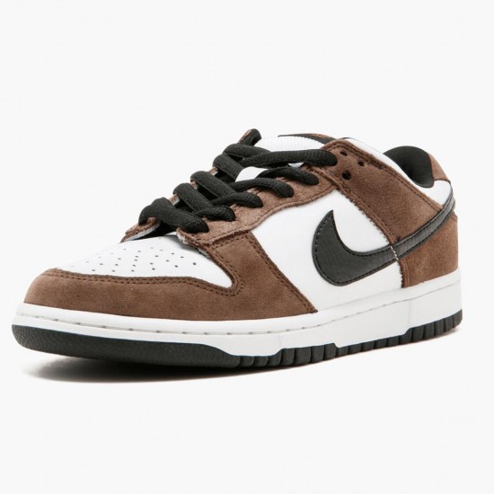 Nike Mens SB Dunk Low White Black Trail End Brown 304292 102 Sports Shoes