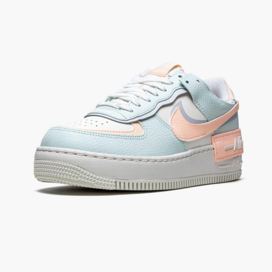 Nike WMNS Air Force 1 Shadow Barely Green Crimson Tint Sports Shoes CU8591 104