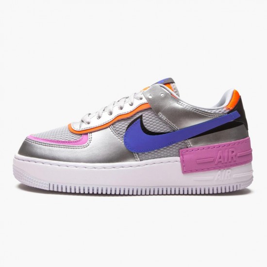 Nike WMNS Air Force 1 Shadow Metallic Silver Sports Shoes CW6030-001