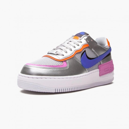 Nike WMNS Air Force 1 Shadow Metallic Silver Sports Shoes CW6030-001